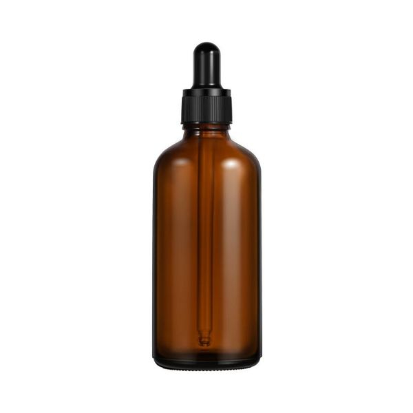 

frcolor 1pc refillable empty essential oil bottle with dropper essential oil spray glass bottle (100ml dark brown bottle, bl