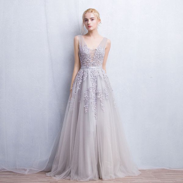 

elegant burgundy v neck silver lace evening dresses formal wear sleeveless simple modest floor length prom dresses after party gowns, Black;red