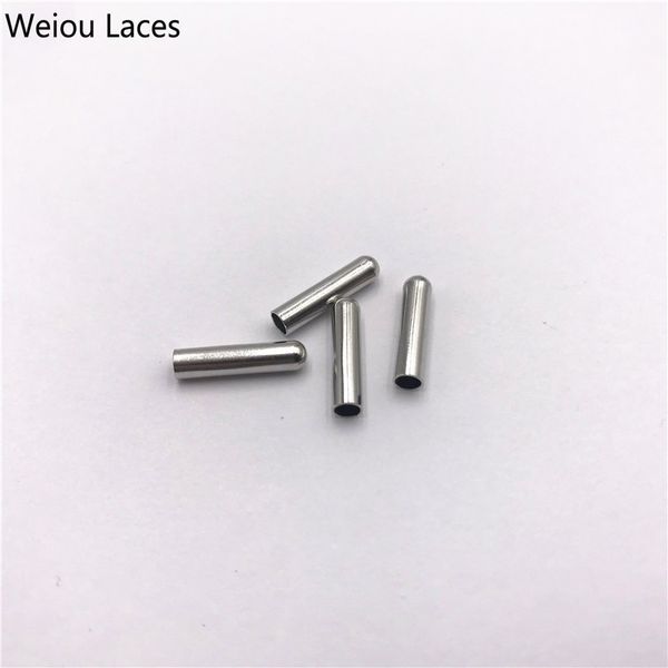 

weiou 4pcs/1set 3*12.7mm bullet metal aglets for clothes accessories drawstring shoe lace tips replacement head shoestrings, White;pink