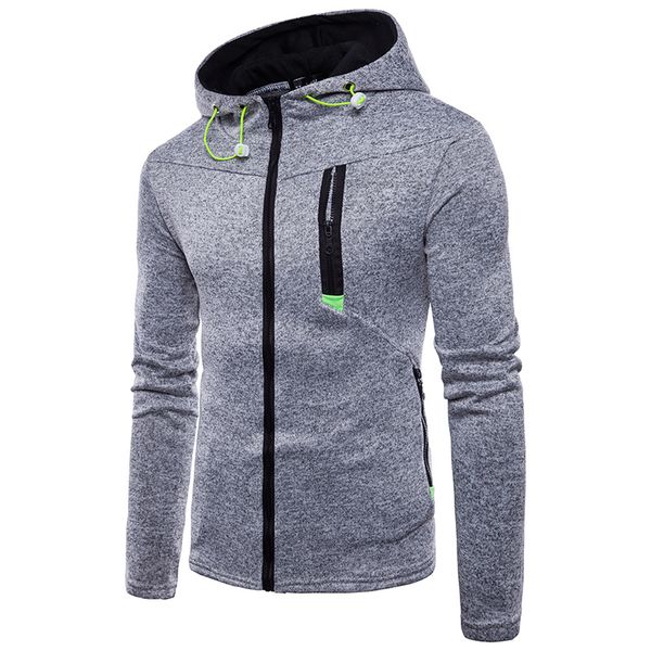

the new spring 2019 men's leisure jacquard fleece fleece cardigan hooded, Black