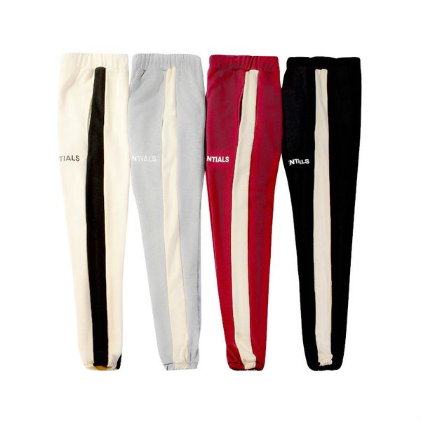 

men women fashion fg long pants essentials letter print 4 colors drawstring pants high street couple clothes new arrival, Black