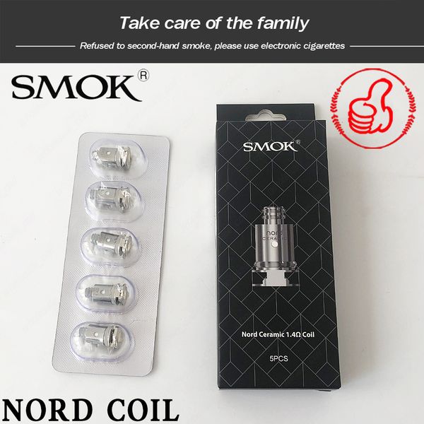 

Genuine SMOK Nord Coils 1.4Ohm MTL 0.6Ohm Mesh Coil Regular DC 0.6ohmHead Core For 3ml Pod Cartridges Kit Authentic Smoktech DHL Free