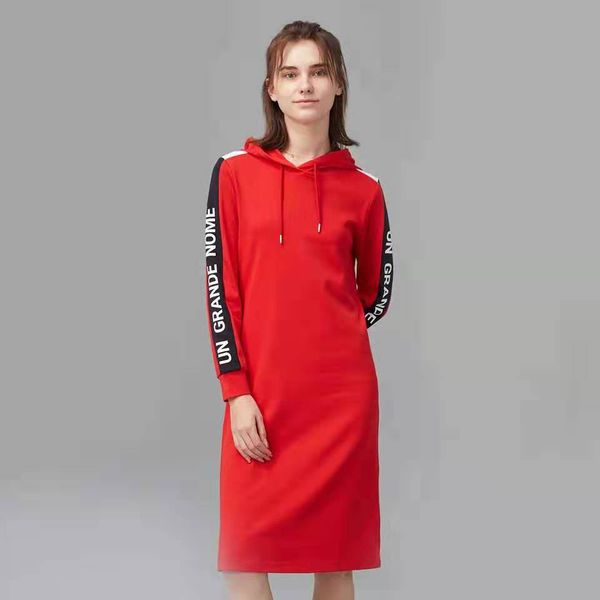 

роскошные дизайнерские платья для женщин платье с буквами осень бренд платья с длинным рукавом повседневная женская одежда с капюшоном 2 дос, Black;gray