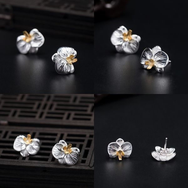 

925 antique ear nail women's s silver nation wind lady temperament face is thin earring product cichten earring charms kids earrings, Golden