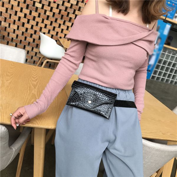 

women waist packs bags fashion ladies pure color stone pattern leather messenger shoulder bags chest bag female clutch handbags
