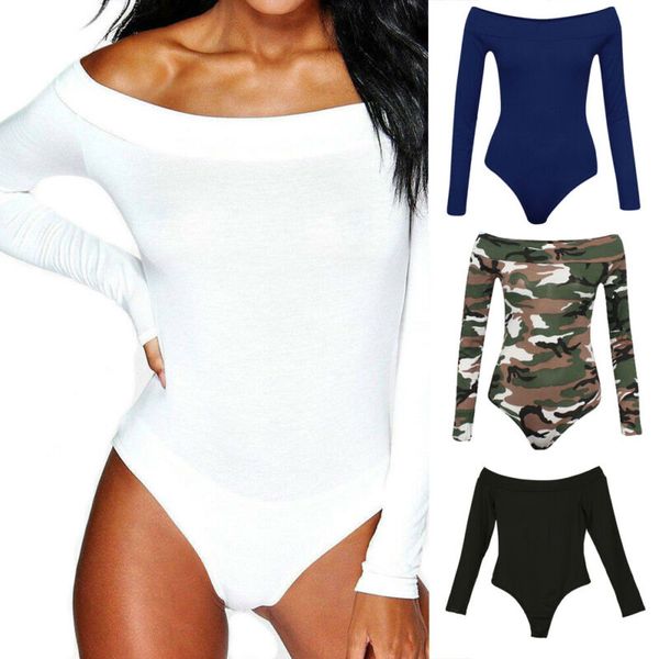 

2019 new fashiong long sleeved off-the-shoulder jumpsuit ins style slim jumpsuit bodysuit new arrival summer available, Black;white