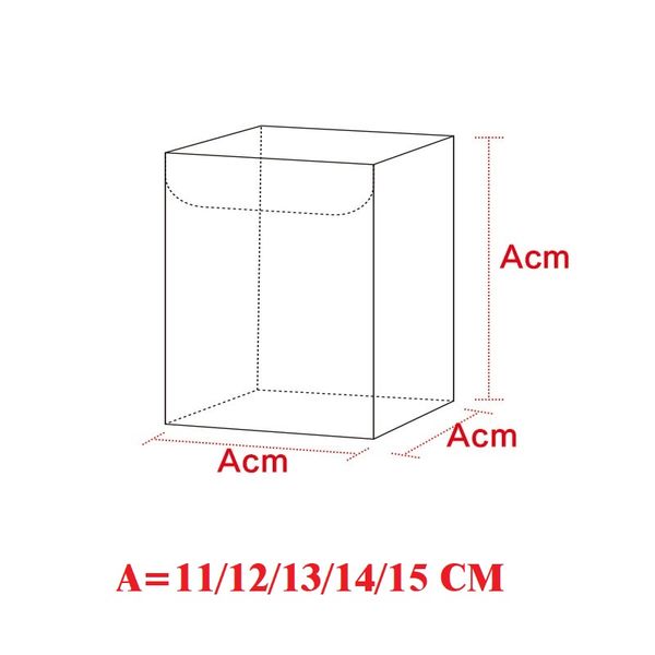 

a * a * см (а = 11/12/13/14/15) квадратные пластиковые очистить пвх коробки прозрачный водонепроницаемый упаковки подарка коробка для ювелир
