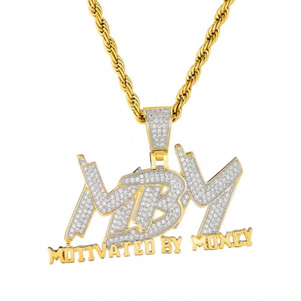 

hip hop hip hop fashion mbm motivated by money letter pendant, Silver