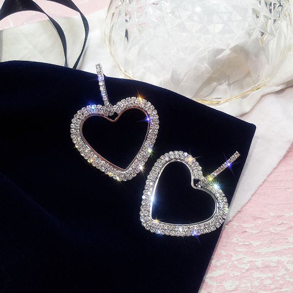 

aiffry fashion korean style big heart round hoop earrings 2018 earrings for women party jewelry gift e2477, Golden;silver