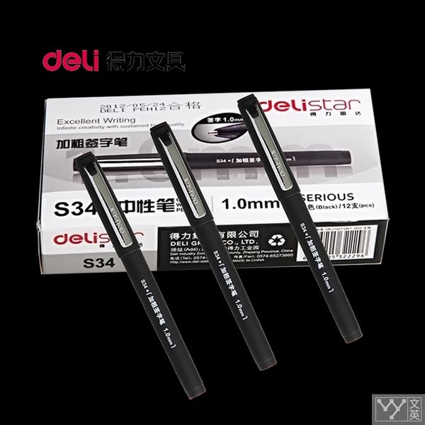 

deli stationery s34 large capacity 1.0mm carbon gel pen business supplies stationery core pens bold matte black signature brands