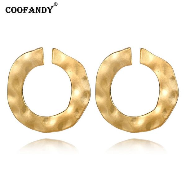 

women fashion geometric shape push back silver, gold pierced hoop earrings casual, Golden;silver