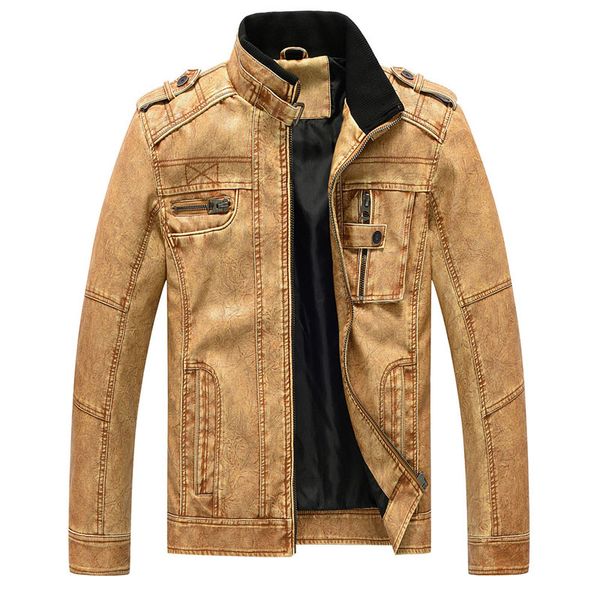 

2019 new fashion men's leather jacket coat autumn new casual motorcycle pu jacket leather coats european size xl-5x, Black;brown
