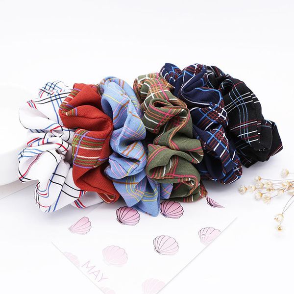 Women Girls Fancy Stripe Cloth Elastic Ring Hair Ties Accessories