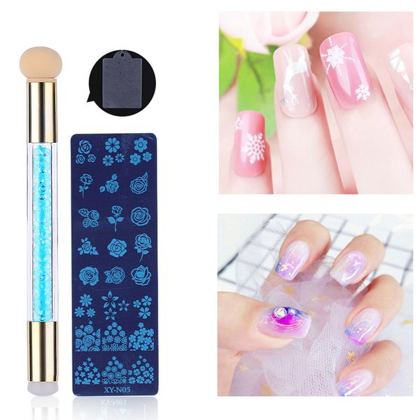 

new 2019 fashion nail printing plate seal scraper sponge silica gel inkling pen set tool maquiagem drop shipping