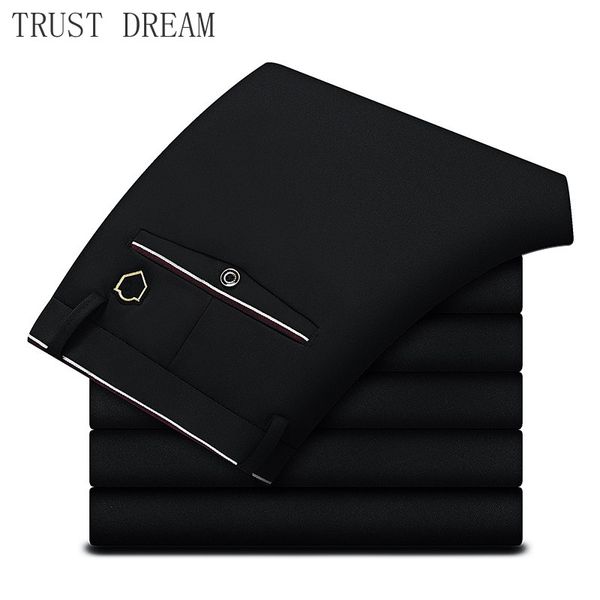 

new men business pants slim stretch solid leisure smart casual male pant comfortable fashion streetwear club spring summer, White;black