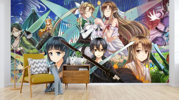 

self-adhesive] 3d sword art online 1565633 japan anime wall paper mural wall print decal murals
