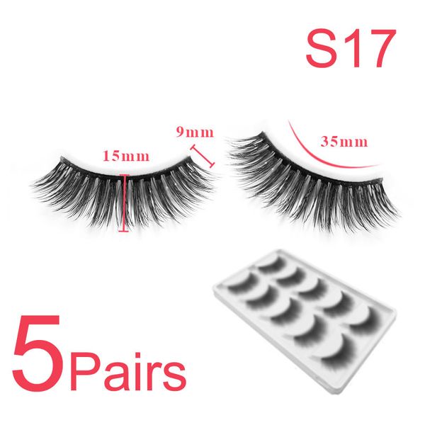 

lasgoos 5pairs synthetic fiber 9-15mm false eyelashes lash popular lines fake eye lashes extension strips s17