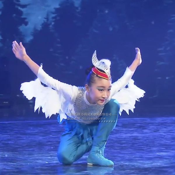 

wing lingyun dance costume children's styling dance dress girls birds eagle eagle spreading stage performance costume jq406, Black;red