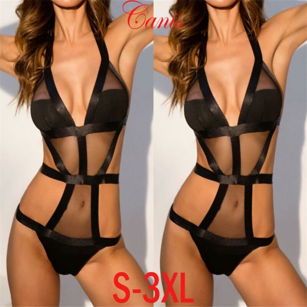 

women 1pcs swimwear lingerie workout push up padded bikini bathing bodysuits clothes plus size s  l xl 2xl 3xl, Black;white