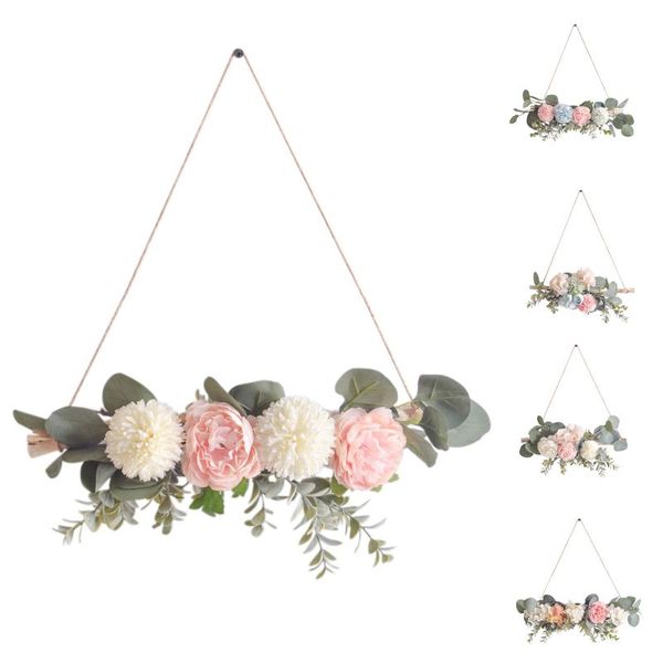 

decorative objects & figurines home decor dry branch wall hanging pastoral peony wreath wood blue spell 5 hydrangea wedding scene villa deco