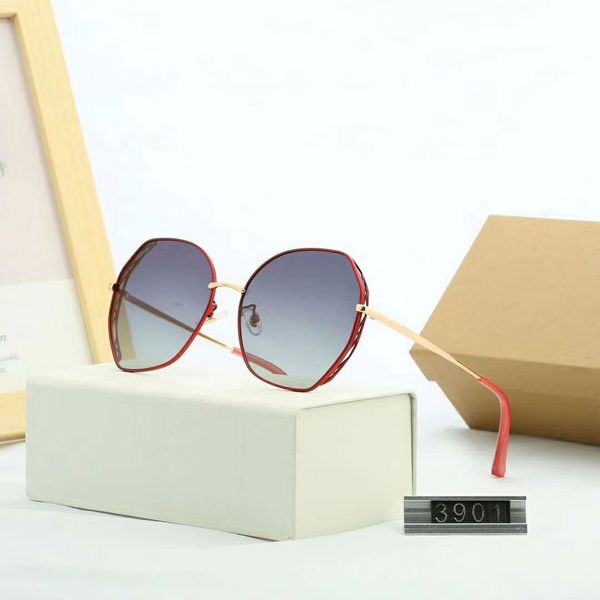 

3901 new fashion sunglasses for men and women metal frame mirror polaroid lenses brand sun glasses with brown case, White;black