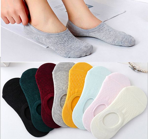 

wholesale invisible women hidden no show socks, loafer socks boat shoe socks liner socks non-slip grip 8 color, Black