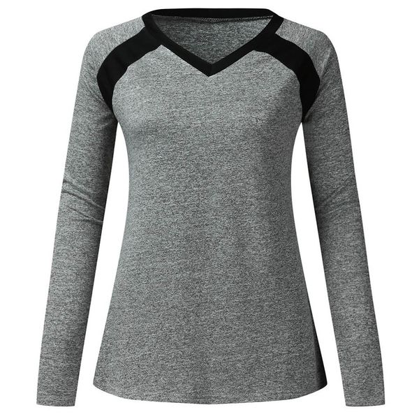 

women print dance v-neck yoga wear shirt long sleeve sweat and dry tight printing gym short gym fitness a1, White;red