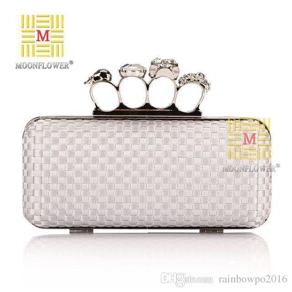 

factory sales and the wind brand yanbao elegant diamond woven ladies hand bag high-grade fashion skull chain dinner bag