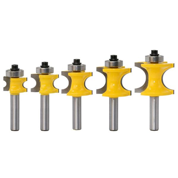 

8mm shank bullnose bead column face molding router bit set c3 carbide tipped woodworking tools concave radius milling cutter