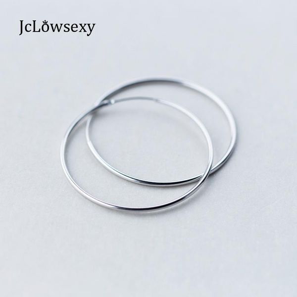 

authentic 925 sterling silver smooth circle hoop earrings geometric wedding statement big earring gift for women fashion jewelry, Golden