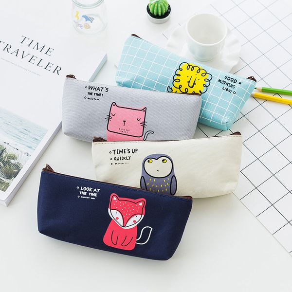 

new designer cute creative canvas pencil case storage organizer pen bags pouch school office supplies christmas gift 2019new
