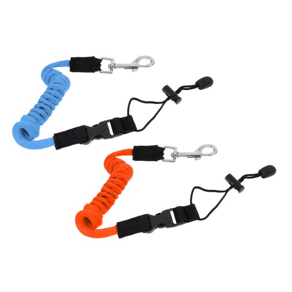 

2pack strong elastic kayaking paddle leash adjustable lanyard cord rope