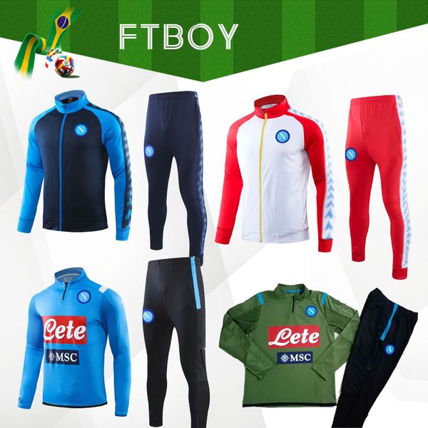 

new 2019 napoli soccer jacket training suit 19 20 ssc naples koulibaly insigne mertens h.lozano long zipper football jacket sportswear set, Black