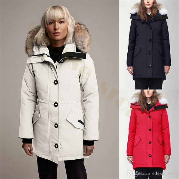 

women winter coats down parkas hoody canada 2020 wolf real fur jackets zippers designer jacket warm coat outdoor parka doudoune femme