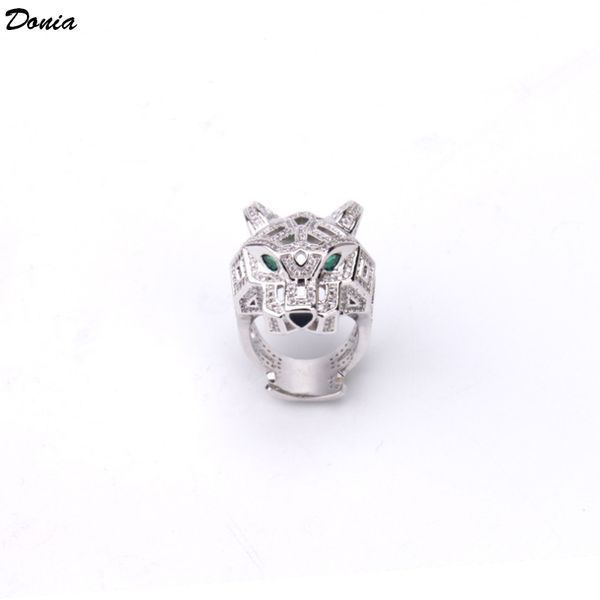 Donia Schmuck Luxus-Ring Mode-Set grüne Augen Leopard Kupfer Mikro-Intarsien Zirkonium europäische und amerikanische kreative Designer-Geschenke Weihnachten