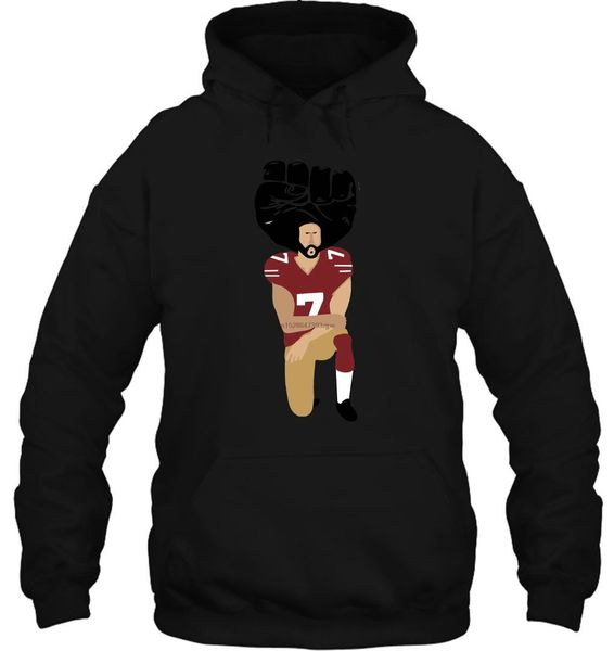 

men hoodie colin kaepernick kap fist up knee grey women streetwear, Black