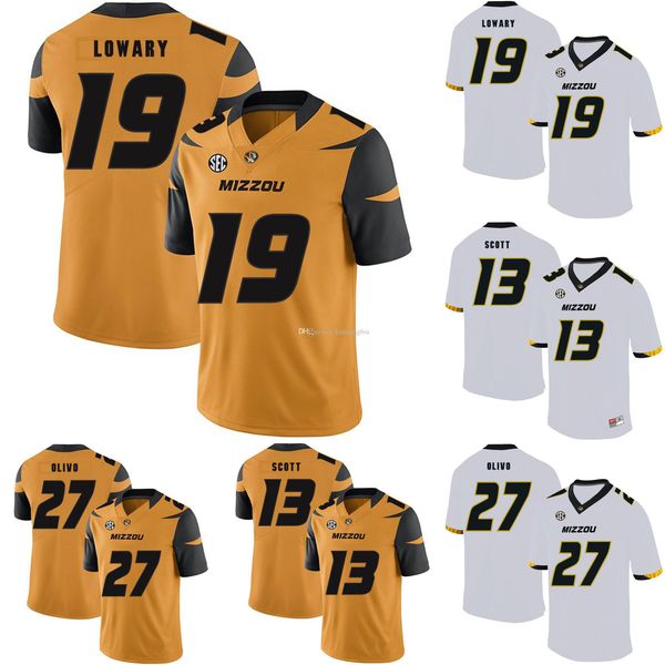 

brock olivo stitched men's missouri tigers kam scott jack lowary white yellow black college football jersey 4xl