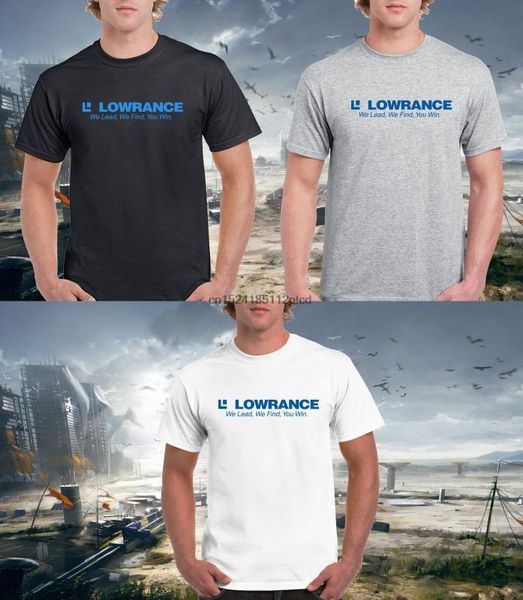 

lowrance fishing logo черная футболка серая футболка мужская s-3xl, White;black