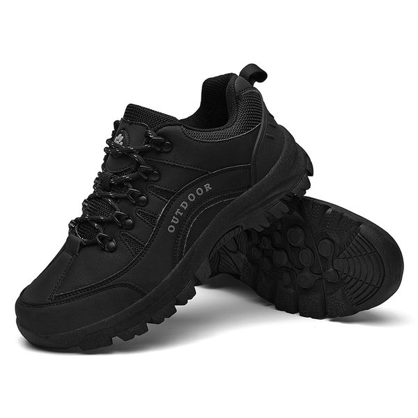 

spring's new extra-large outdoor hiking shoes pure color breathable lace-up casual sports shoes round head