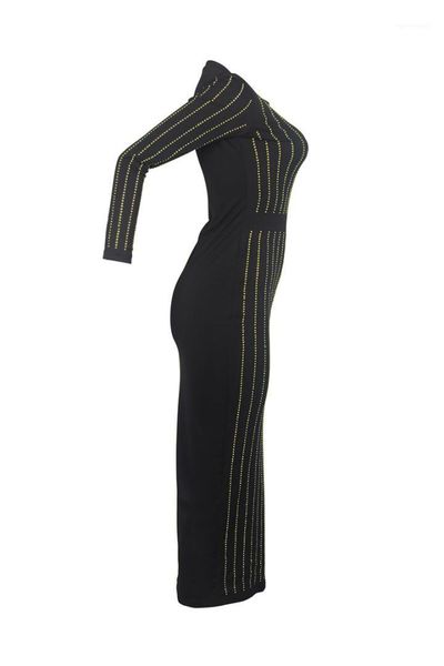 

dresses trendy crew neck long sleeve clothing designer office lady bodycon dress women sequins patchwork, Black;gray