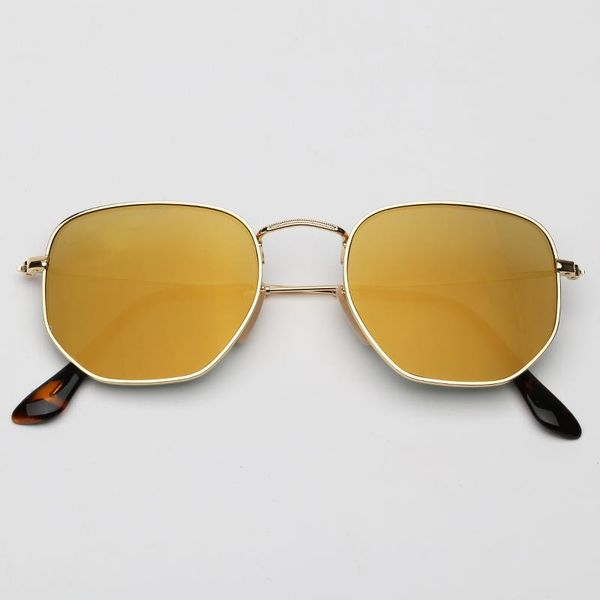 

2020 fashion hexagonal metal sunglasses flat glass lenses for mens womens male female sunglasses black case,cloth, paper box, accessories, White;black