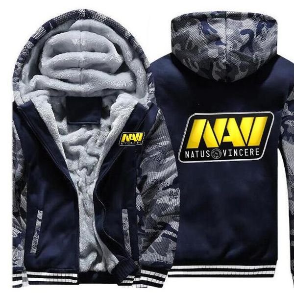 

new hoodie, sports camouflage jacket turret dota2 team navi hoodie zipper autumn and winter plus velvet long-sleeved jacket, Black