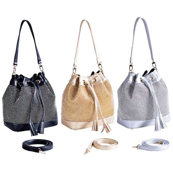

women's shoulder bag vintage rhinestone evening wedding purse bucket small handbag party prom a69c