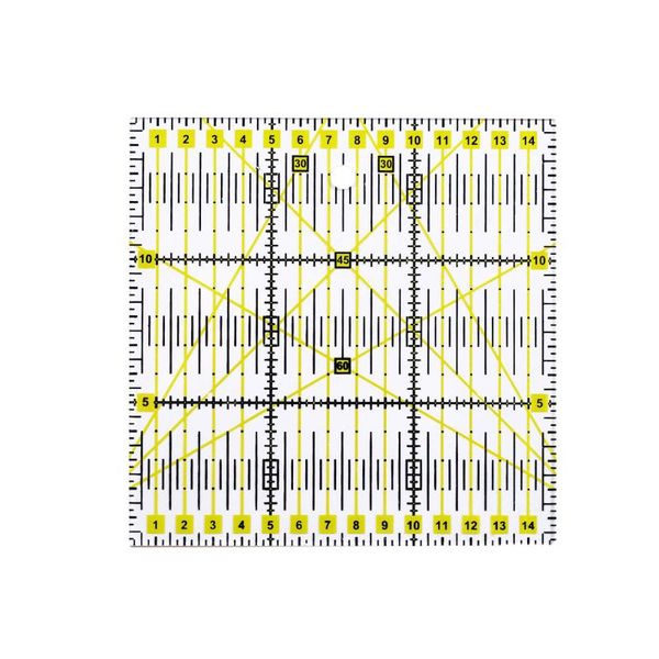 

double-colored grid lines ruler square acrylic quilting ruler sewing handmade drawing measuring tool, Black