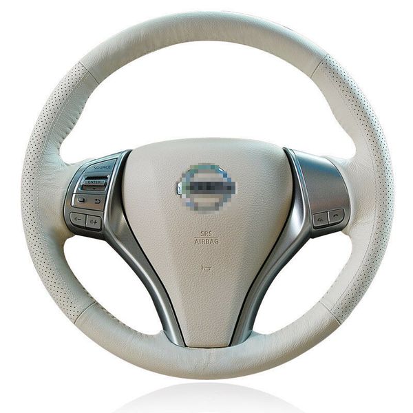 

for nissan teana diy hand-stitched car steering wheel cover non-slip leather