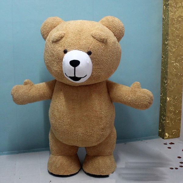 

2019 new teddy bear inflatable customize suitable for bear mascot costume animal costume brown color fat costume for adult, Red;yellow