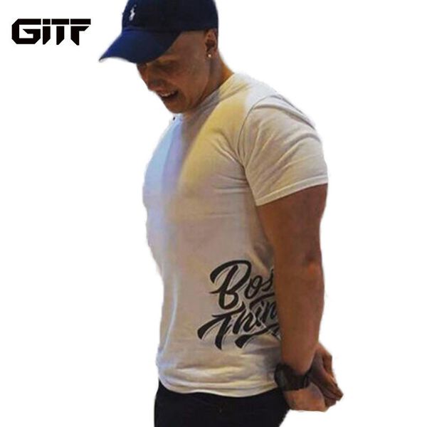 

gitf brand new cotton gym shirt sports t shirt men short sleeve running tshirt workout training tees fitness sport t-shirt, Black;blue