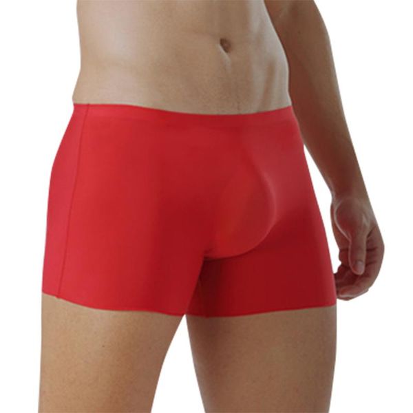 

mens traceless ices silk underwear boxer shorts ultra-thin transparent underpants kng88, Black;white