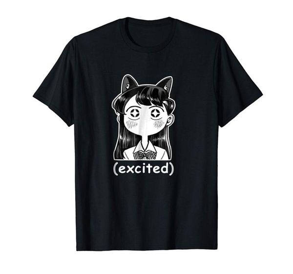 

komi san cat meme cute anime black t-shirt s-3xl classic unique tee shirt, White;black