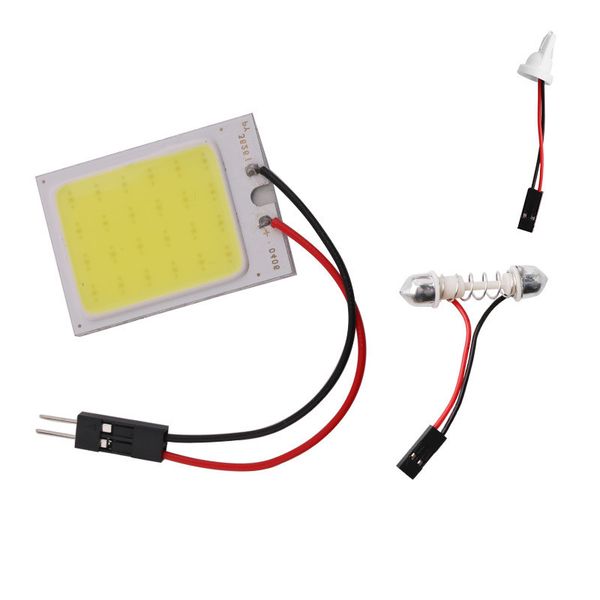 

white t10 festoon 24smd cob led panel auto car interior reading map lamp bulb light dome festoon adapters dc12v 24
